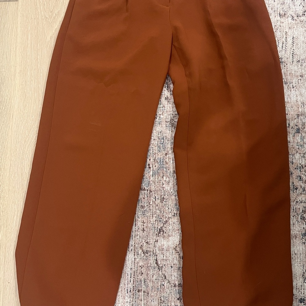 Aritzia Burnt Orange Effortless Pants Wide-Leg Trousers
